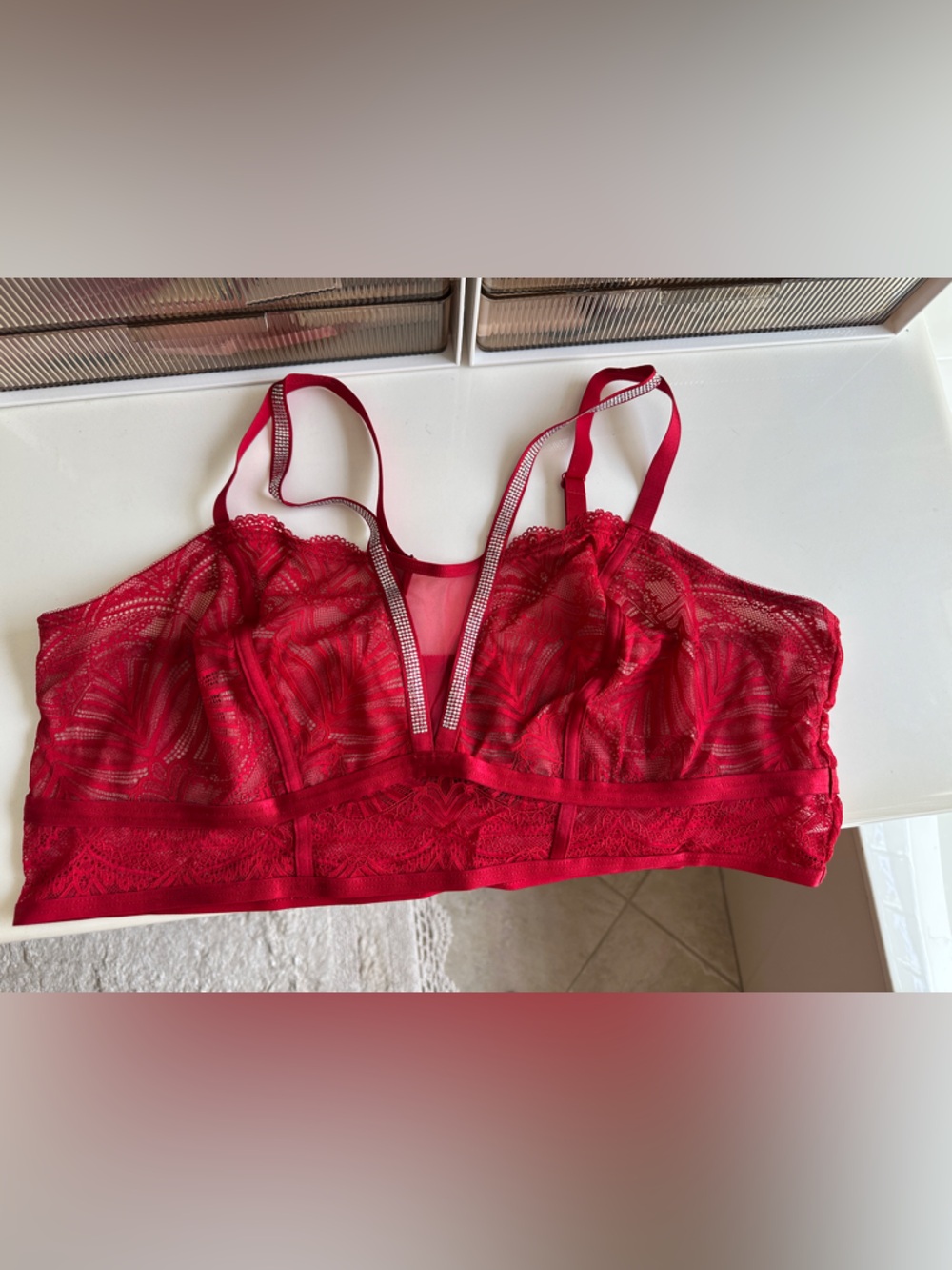 torrid Red Lace Plunge Bralette